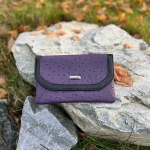 Brand New “Tess” Clutch Purple Ostrich